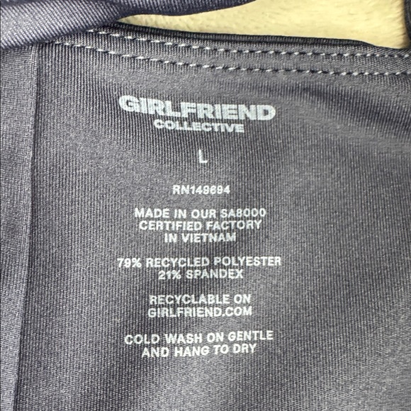 NWT Girlfriend Collective Becca X Neck Bra Blue Size Large - Picture 6 of 11